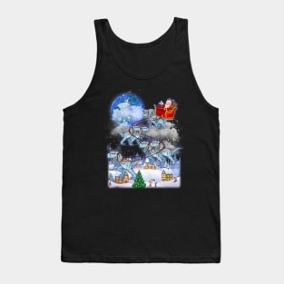 Santa Clause Drives Dinosaurus Reindeer Sleigh Tank Top